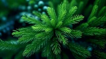 AI Generative Norfolk island pine green tree photo
