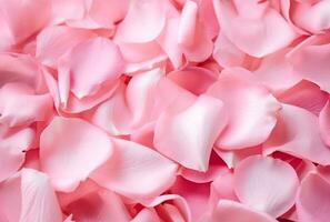 AI Generative Pink rose petals macro closeup photo
