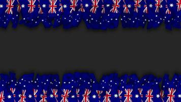 Australia Flag Hanging Banner Seamless Looping with Bump and Plain Texture, 3D Rendering, Luma Matte video