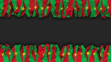 Burkina Faso Flag Hanging Banner Seamless Looping with Bump and Plain Texture, 3D Rendering, Luma Matte video