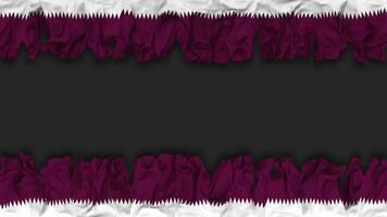 Qatar Flag Hanging Banner Seamless Looping with Bump and Plain Texture, 3D Rendering, Luma Matte video