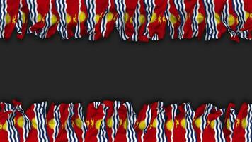 Kiribati Flag Hanging Banner Seamless Looping with Bump and Plain Texture, 3D Rendering, Luma Matte video