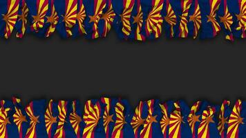 State of Arizona Flag Hanging Banner Seamless Looping with Bump and Plain Texture, 3D Rendering, Luma Matte video
