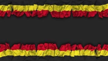 Bélgica bandera colgando bandera sin costura bucle con bache y llanura textura, 3d representación, luma mate video