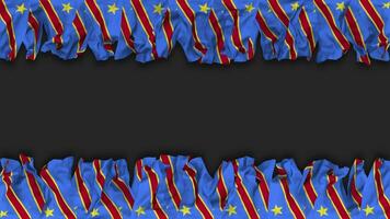 DR Congo Flag Hanging Banner Seamless Looping with Bump and Plain Texture, 3D Rendering, Luma Matte video