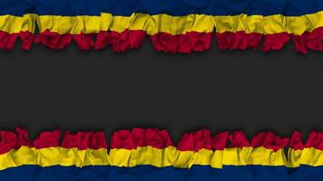 tchad drapeau pendaison bannière sans couture boucle avec bosse et plaine texture, 3d le rendu, luma mat video