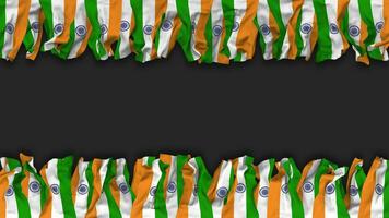 India Flag Hanging Banner Seamless Looping with Bump and Plain Texture, 3D Rendering, Luma Matte video