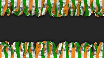 India Flag Hanging Banner Seamless Looping with Bump and Plain Texture, 3D Rendering, Luma Matte video