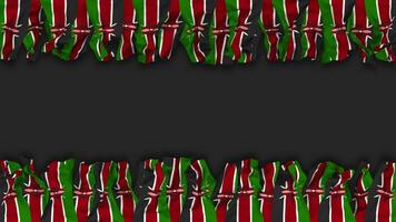 Kenia Flagge hängend Banner nahtlos Schleifen mit stoßen und einfach Textur, 3d Wiedergabe, Luma matt video