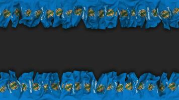 State of Oklahoma Flag Hanging Banner Seamless Looping with Bump and Plain Texture, 3D Rendering, Luma Matte video