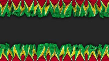 Guyana vlag hangende banier naadloos looping met buil en duidelijk textuur, 3d weergave, luma matte video