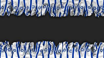 Israel Flag Hanging Banner Seamless Looping with Bump and Plain Texture, 3D Rendering, Luma Matte video