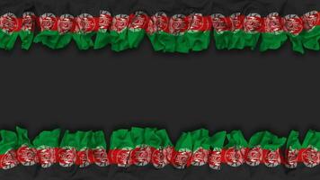 Afghanistan Flag Hanging Banner Seamless Looping with Bump and Plain Texture, 3D Rendering, Luma Matte video