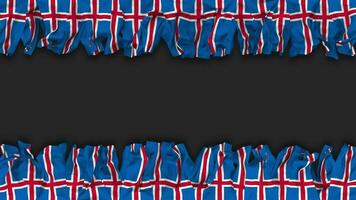 Iceland Flag Hanging Banner Seamless Looping with Bump and Plain Texture, 3D Rendering, Luma Matte video