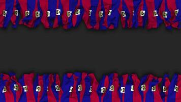 Haïti vlag hangende banier naadloos looping met buil en duidelijk textuur, 3d weergave, luma matte video