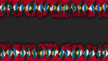Antigua and Barbuda Flag Hanging Banner Seamless Looping with Bump and Plain Texture, 3D Rendering, Luma Matte video