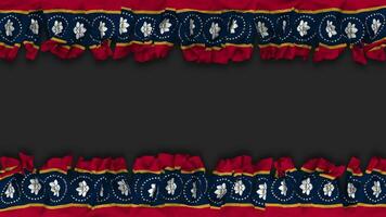 staat van Mississippi vlag hangende banier naadloos looping met buil en duidelijk textuur, 3d weergave, luma matte video