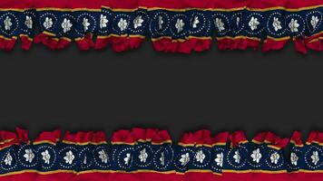 State of Mississippi Flag Hanging Banner Seamless Looping with Bump and Plain Texture, 3D Rendering, Luma Matte video