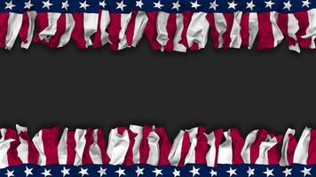 State of Texas Flag Hanging Banner Seamless Looping with Bump and Plain Texture, 3D Rendering, Luma Matte video