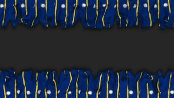 Nauru Flag Hanging Banner Seamless Looping with Bump and Plain Texture, 3D Rendering, Luma Matte video