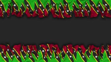 Saint Kitts and Nevis Flag Hanging Banner Seamless Looping with Bump and Plain Texture, 3D Rendering, Luma Matte video