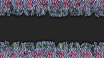 Brits Indisch oceaan grondgebied, biot vlag hangende banier naadloos looping met buil en duidelijk textuur, 3d weergave, luma matte video