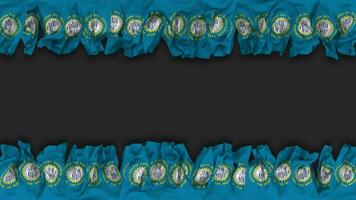 State of South Dakota Flag Hanging Banner Seamless Looping with Bump and Plain Texture, 3D Rendering, Luma Matte video