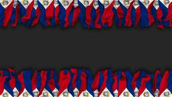 Sint Maarten Flag Hanging Banner Seamless Looping with Bump and Plain Texture, 3D Rendering, Luma Matte video