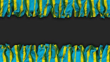 Rwanda Flag Hanging Banner Seamless Looping with Bump and Plain Texture, 3D Rendering, Luma Matte video