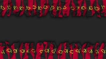 Angola Flag Hanging Banner Seamless Looping with Bump and Plain Texture, 3D Rendering, Luma Matte video