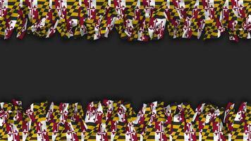 State of Maryland Flag Hanging Banner Seamless Looping with Bump and Plain Texture, 3D Rendering, Luma Matte video