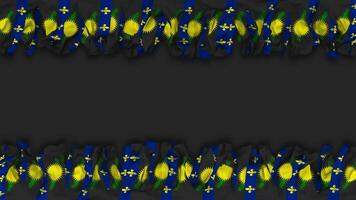 Guadeloupe Flag Hanging Banner Seamless Looping with Bump and Plain Texture, 3D Rendering, Luma Matte video