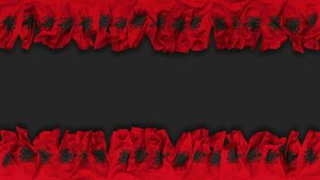 Albania Flag Hanging Banner Seamless Looping with Bump and Plain Texture, 3D Rendering, Luma Matte video