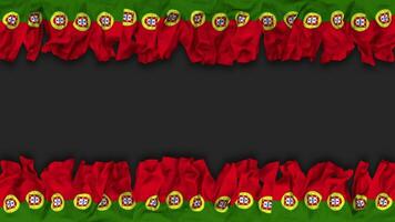 Portugal Flag Hanging Banner Seamless Looping with Bump and Plain Texture, 3D Rendering, Luma Matte video