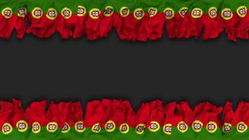 Portugal Flag Hanging Banner Seamless Looping with Bump and Plain Texture, 3D Rendering, Luma Matte video