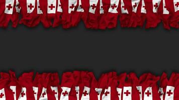 Tonga Flag Hanging Banner Seamless Looping with Bump and Plain Texture, 3D Rendering, Luma Matte video