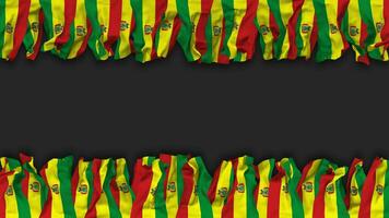 Bolivia Flag Hanging Banner Seamless Looping with Bump and Plain Texture, 3D Rendering, Luma Matte video