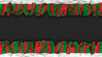 Madagascar Flag Hanging Banner Seamless Looping with Bump and Plain Texture, 3D Rendering, Luma Matte video