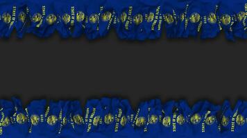 State of Oregon Flag Hanging Banner Seamless Looping with Bump and Plain Texture, 3D Rendering, Luma Matte video