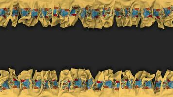 State of New Jersey Flag Hanging Banner Seamless Looping with Bump and Plain Texture, 3D Rendering, Luma Matte video