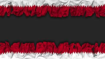 Bahrain Flag Hanging Banner Seamless Looping with Bump and Plain Texture, 3D Rendering, Luma Matte video