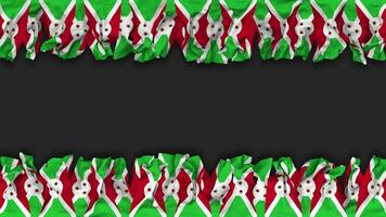 Burundi Flag Hanging Banner Seamless Looping with Bump and Plain Texture, 3D Rendering, Luma Matte video