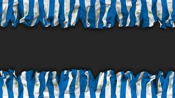 Nicaragua vlag hangende banier naadloos looping met buil en duidelijk textuur, 3d weergave, luma matte video