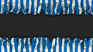 Nicaragua Flag Hanging Banner Seamless Looping with Bump and Plain Texture, 3D Rendering, Luma Matte video