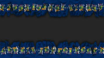 State of New York Flag Hanging Banner Seamless Looping with Bump and Plain Texture, 3D Rendering, Luma Matte video