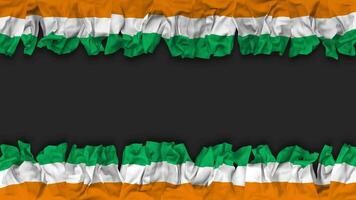 Ivory Coast Flag Hanging Banner Seamless Looping with Bump and Plain Texture, 3D Rendering, Luma Matte video