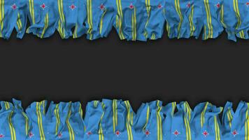 Aruba Flag Hanging Banner Seamless Looping with Bump and Plain Texture, 3D Rendering, Luma Matte video