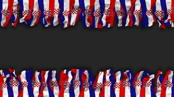 Croatia Flag Hanging Banner Seamless Looping with Bump and Plain Texture, 3D Rendering, Luma Matte video
