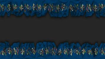 State of North Dakota Flag Hanging Banner Seamless Looping with Bump and Plain Texture, 3D Rendering, Luma Matte video
