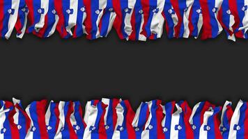Slovenia Flag Hanging Banner Seamless Looping with Bump and Plain Texture, 3D Rendering, Luma Matte video